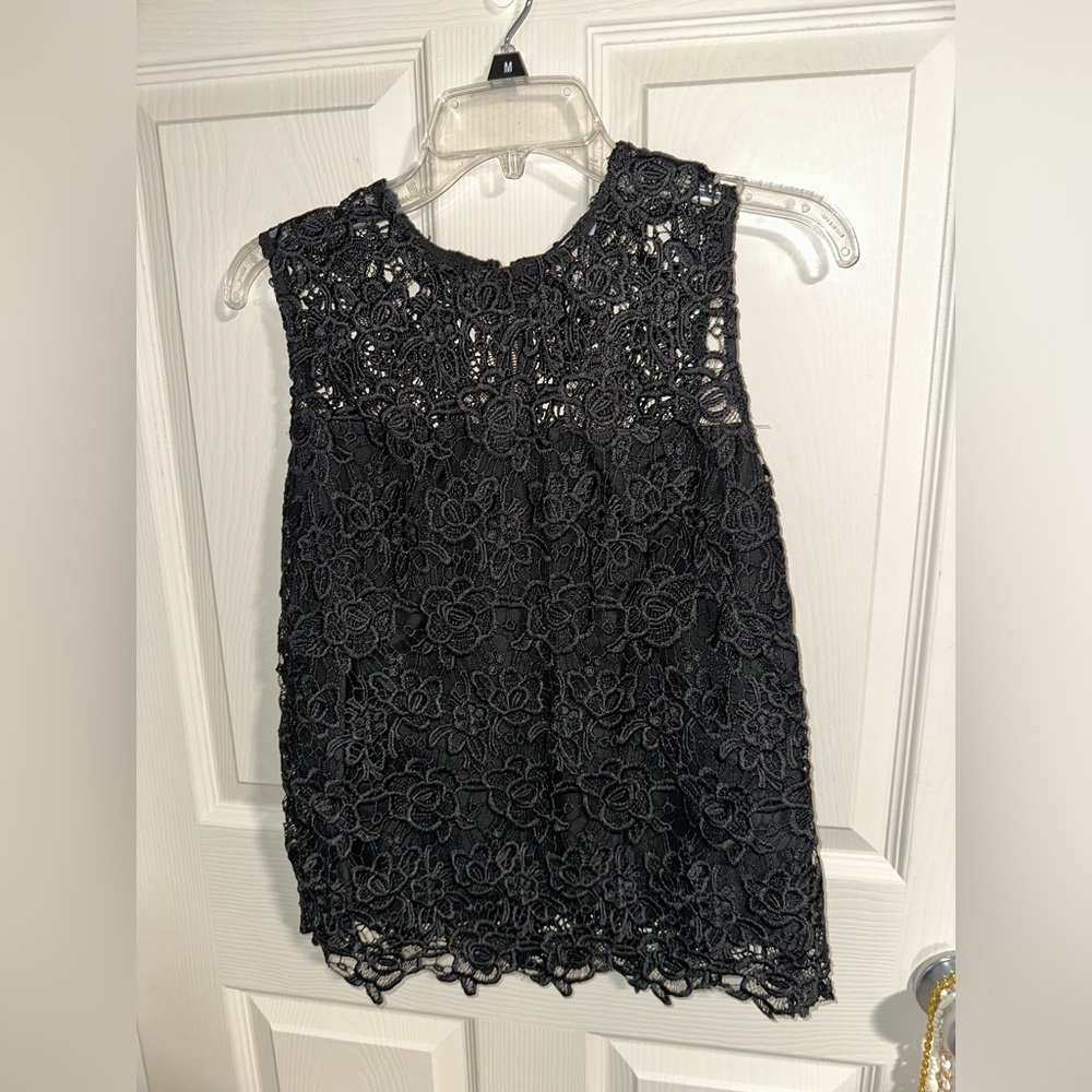 Lace black tank top